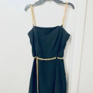 MICHAEL MICHAEL KORS Womens Black Chain Sleeveless Sheath Dress Originally $225
